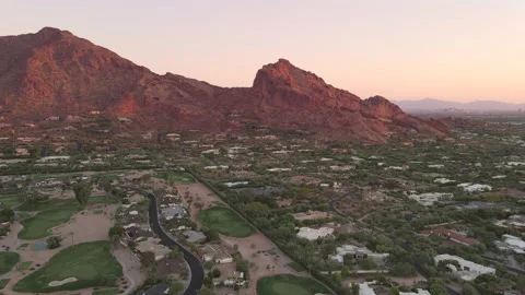 Camelback Mountain, located in Phoenix and near Scottsdale,Arizona,USA Stock Footage 136713146