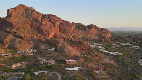 Camelback Mountain, located in Phoenix and near Scottsdale,Arizona,USA Stock Footage 136714770