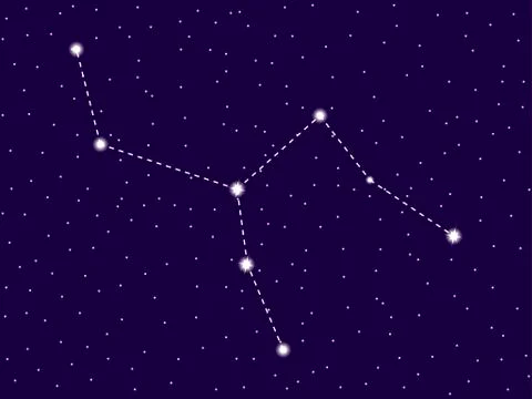 Camelopardalis constellation. Starry night sky. Cluster of stars and galaxies Illustrazione stock