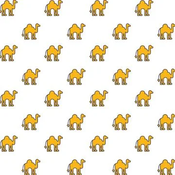 Camels animals pattern background icons Stock Illustration