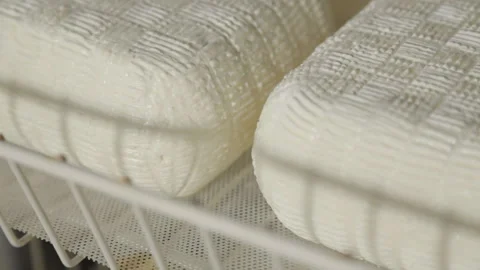 Camembert cheese, brie. Soft, with a hard, moldy crust Stock Footage 146678293