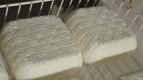 Camembert cheese, brie. Soft, with a hard, moldy crust Stock Footage 146679341