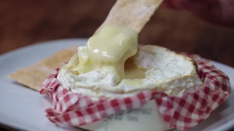 Camembert Close Up Melted Cheese Stock Footage 166862953