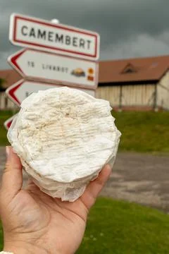 Camembert de Normandie isoft cheese from France's Normandy region rom unpas.. Stock Photos