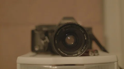 Camera 35mm Into the Lens Camera looking at Camera Video stock 124956044