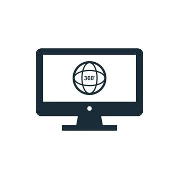 Camera 360 Degree and Screen Icon Design Template Elements Иллюстрация