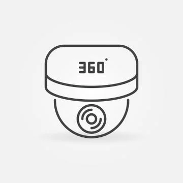 Camera 360 degree vector concept icon in outline style Stock Illustration