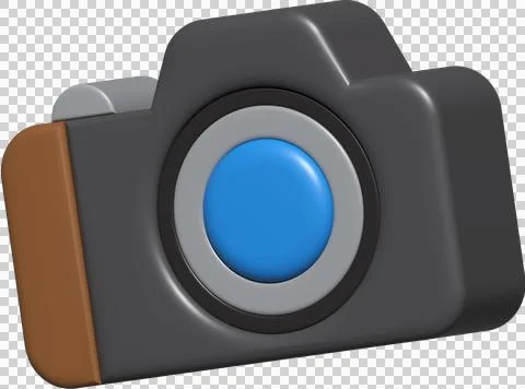 Camera 3d icon, emoji camera for message social Stock Illustration