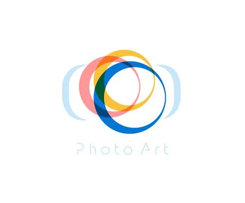 Camera Abstract vector logo template, minimal design logotype concept for Stock Illustration