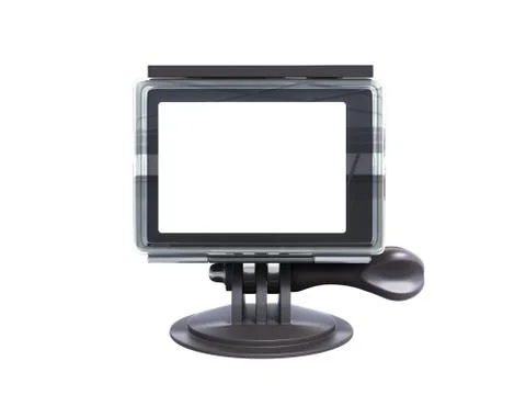 Camera Action Cam 3d render on a white background no shadow 스톡 일러스트