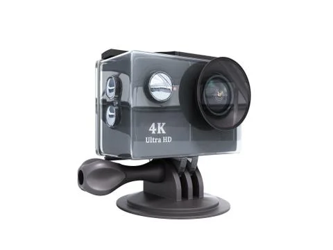 Camera Action Cam 3d render on a white no shadow 스톡 일러스트