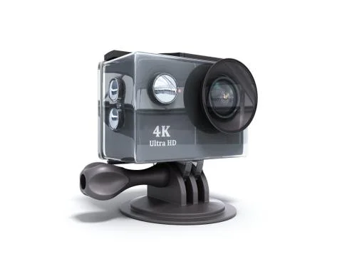 Camera Action Cam 3d render on a white background Stock Illustration