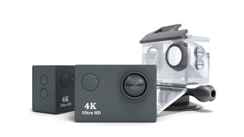 Camera Action Cam 3d render on a white background 스톡 일러스트