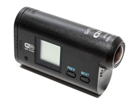 Camera Action Cam on a white background. Foto stock