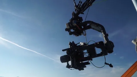 Camera and arm ready for shooting Stock-Footage 128925389