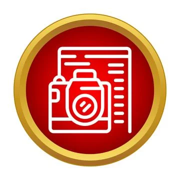 Camera and document representing journalism and reporting news Stock Illustration