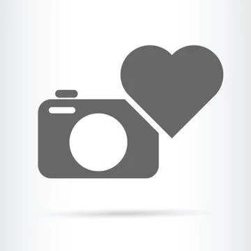 Camera and heart icon Stock-Illustration