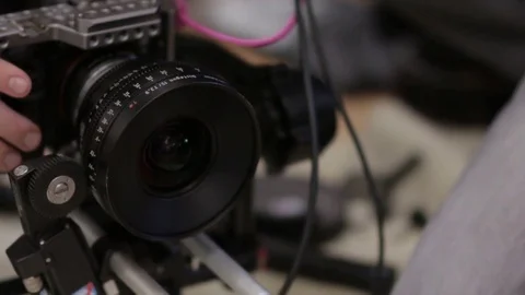 Camera and Lens on Gimbal Stock Footage