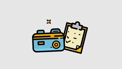 Camera and List icon animation icon Alpha Channel Stock Footage 283889900