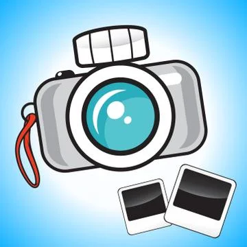 Camera and photos Stock Illustration