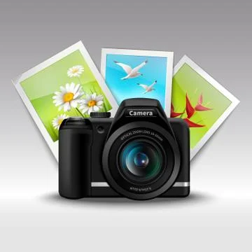 Camera And Pictures Stock Illustration