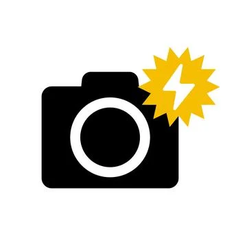 Camera and shooting flash icon. Vector. Illustrazione stock