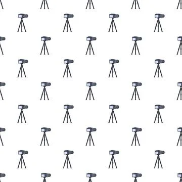 Camera and tripod pattern for photography background イラスト素材