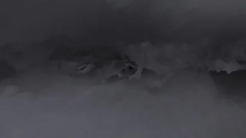 The camera angle runs into a rain cloud. (Loop Animation) Stock Footage 81727685