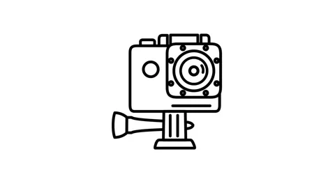 Camera animated icon displaying mounted video recorder Vídeo Stock 341941238