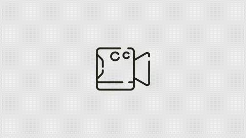 Camera animation features a minimalist black line art digital closed captio.. Vidéo 341834462