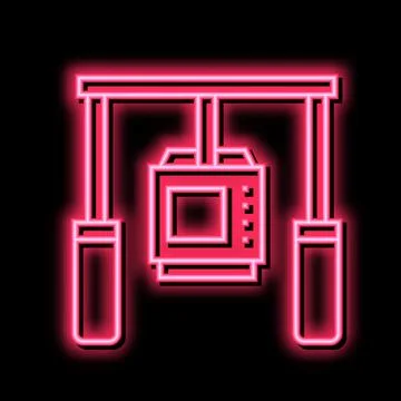 Camera anti shock tool neon glow icon illustration Stock Illustration