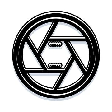 Camera aperture circle concept black and white Stock Illustration