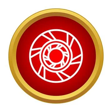 Camera aperture diaphragm lens adjusting light icon Stock Illustration