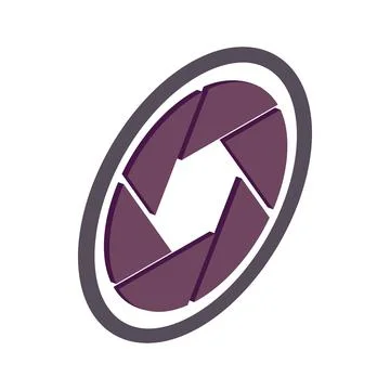 Camera aperture icon, isometric 3d style Illustrazione stock