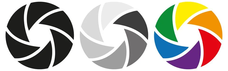 Camera Aperture Icons Stock Illustration