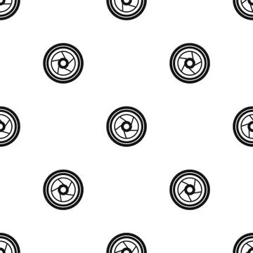 Camera aperture pattern seamless black Stock Illustration