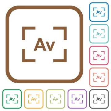 Camera aperture value mode simple icons Stock Illustration