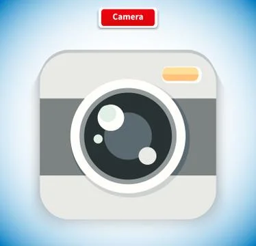 Camera App Icon Flat Style Design Stock Illustration