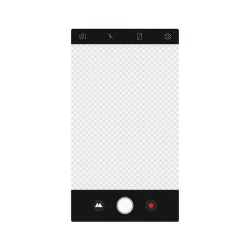 Camera app screen interface. Vector mockup photo composer. Stock Illustration