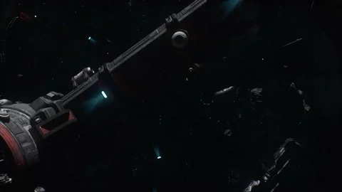 The camera approached the asteroid mining station in Star Wars 05 Stock Footage 221155920