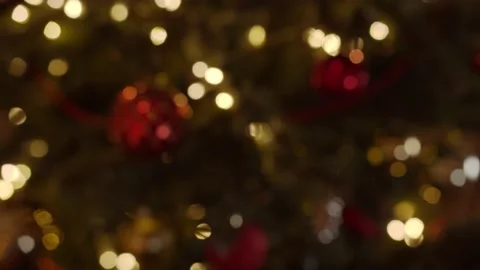 The camera approaches a beautiful Christmas tree Stock Footage 142154289