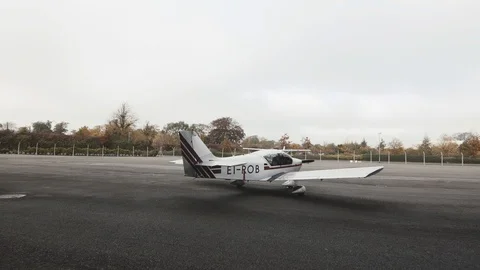 Camera approaches a small plane Video stock 127420794