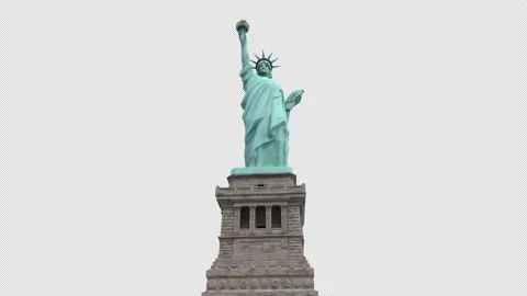 Camera around Statue of Liberty – 3d render looped with alpha channel. Video stock 167514326