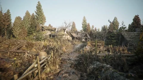 Camera arrives to an old empty medieval village Stock Footage 226983986