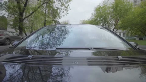 The camera is attached to the car. windshield. driving on the highway Video stock 148515216