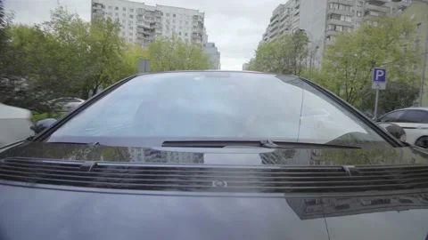 The camera is attached to the car. windshield. driving on the highway Video stock 148515218