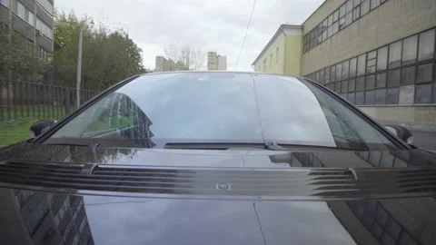 The camera is attached to the car. windshield. driving on the highway Video stock 148515225