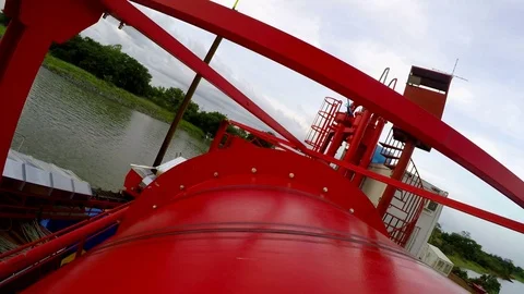 The camera is attached to a large cement mixer running. About raw materials Stock Footage 71308722