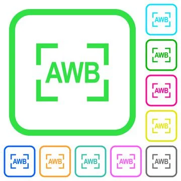 Camera auto white balance mode vivid colored flat icons Stockillustratie