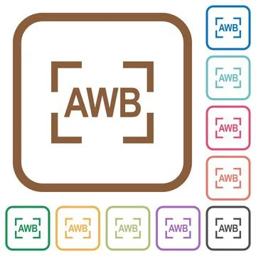 Camera auto white balance mode simple icons Stock Illustration